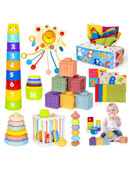 Juguetes Montessori 6 en 1 GJOF2YK para Bebés 0-18 Meses