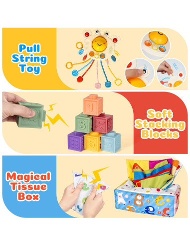 Juguetes Montessori 6 en 1 GJOF2YK para Bebés 0-18 Meses