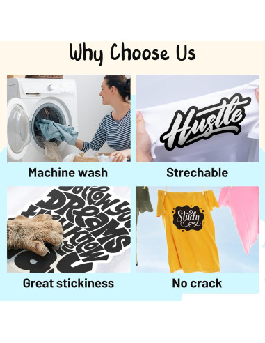 Vinilo de Transferencia Térmica Negro JAVIGA 30.48 cm para Cricut