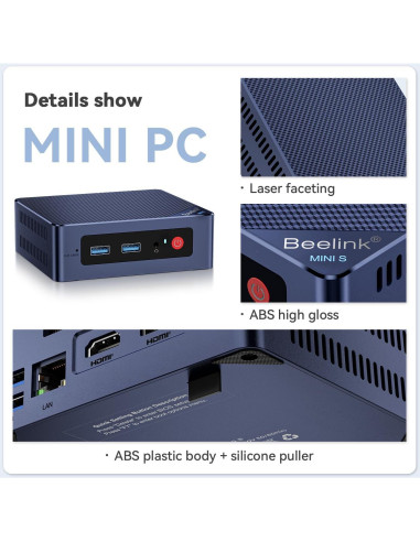 Mini PC Beelink N100 16GB RAM 500GB SSD Doble HDMI 4K