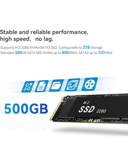 Mini PC Beelink N100 16GB RAM 500GB SSD Doble HDMI 4K