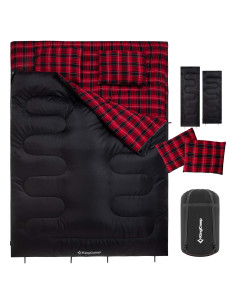 Saco de Dormir Doble KingCamp XXL Impermeable 2 Personas