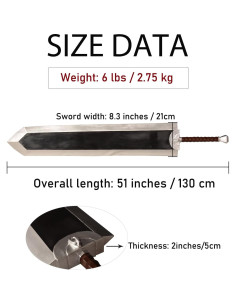 Espada Dragón Guts Berserk IM-SMELTER 129.54 cm PVC 2