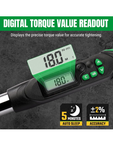 Llave de Torque Digital SK 1/2" 17-340 N-m Pantalla LED