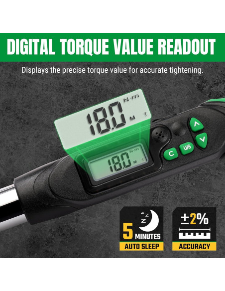 Llave de Torque Digital SK 1/2" 17-340 N-m Pantalla LED