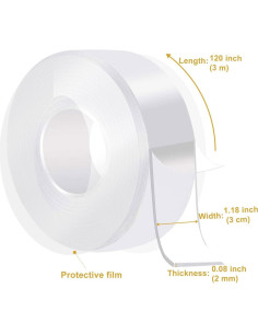 Cinta Doble Cara WINNOW 3 cm x 6.1 m - Alta Resistencia, Reutilizable 2