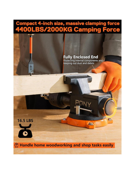 Prensa de Banco PONY 4" Alta Resistencia 1995.8KG