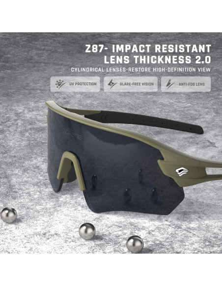 Gafas de sol deportivas Z87 UV protección alta definición