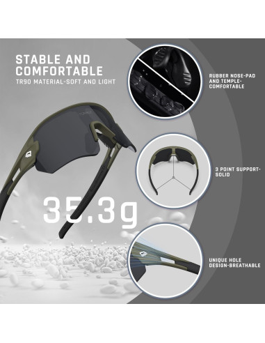 Gafas de sol deportivas Z87 UV protección alta definición