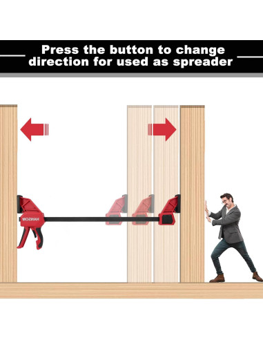 Juego de 4 abrazaderas de carpintería HANSOM 60.96 cm rojas