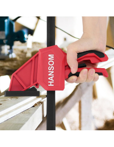 Juego de 4 abrazaderas de carpintería HANSOM 60.96 cm rojas