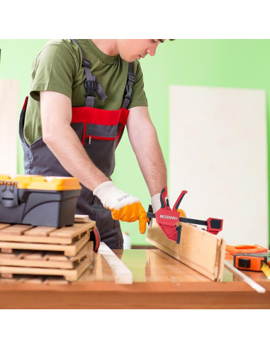 Juego de 4 abrazaderas de carpintería HANSOM 60.96 cm rojas