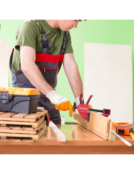 Juego de 4 abrazaderas de carpintería HANSOM 60.96 cm rojas