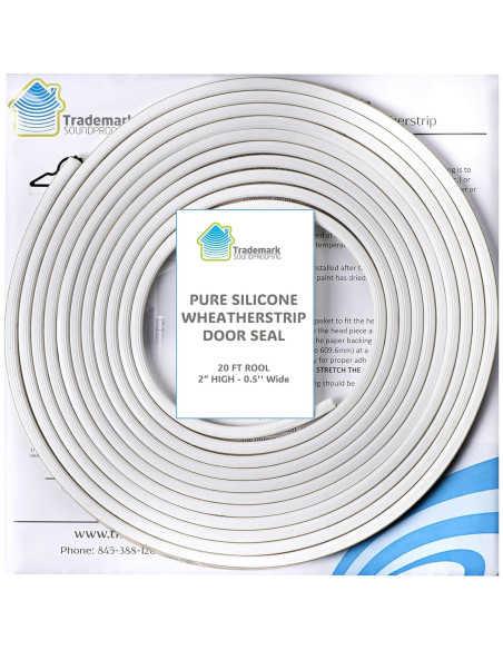 Sello de puerta aislante Trademark 6.1m silicona 1.27cm blanco