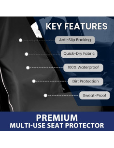 Funda de Asiento Impermeable Dri Seats - Grande Negra 2