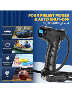 Compresor de Aire Portátil ZGWATO 150 PSI Inflador 12V 2