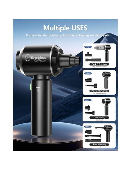 Aspiradora de Mano Inalámbrica GODROT 18000PA 4 en 1 Aspiradora de Mano Inalámbrica GODROT 18000PA 4 en 1