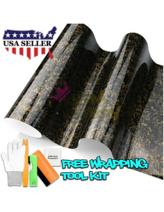 Vinilo de fibra de carbono dorado 61x152cm JDMBESTBOY 2