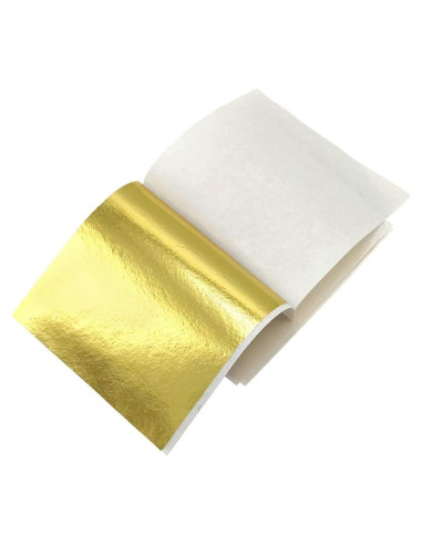 Hojas de Oro Lwuey 24K para Manualidades y Decoración 100 Pzas