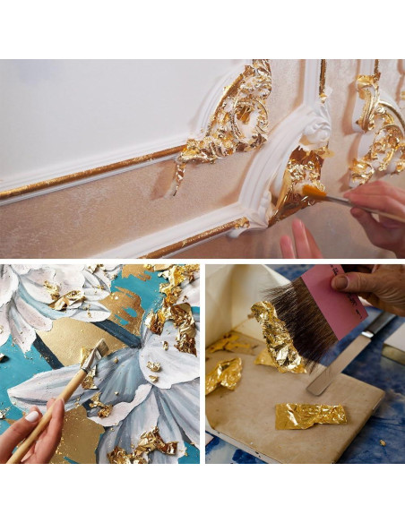 Hojas de Oro Lwuey 24K para Manualidades y Decoración 100 Pzas