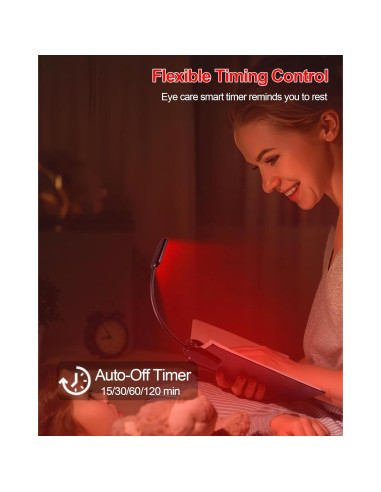 Luz de Lectura Roja Finezeal Recargable Clip-On 3 Modos