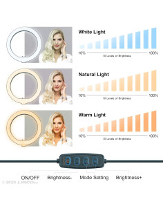 Luz de Anillo LED Regulable 10" LINCO AM275 con Trípode 2