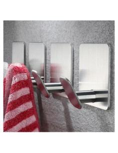 Ganchos de Pared Autoadhesivos YIGII Plateados - Paquete de 4