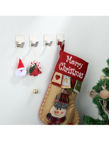 Ganchos de Pared Autoadhesivos YIGII Plateados - Paquete de 4