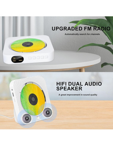 Reproductor de CD Bluetooth Howduoyu con control remoto y HiFi