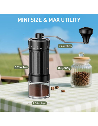 Molinillo de Café Manual CEVING MCG-01-N2, 40 Ajustes, 30g