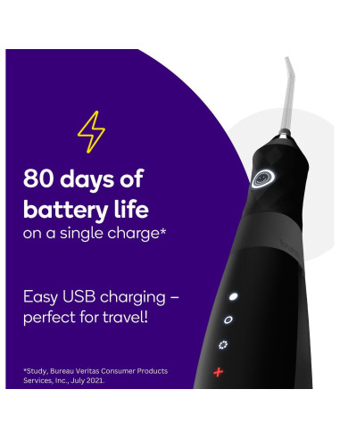 Hilo Dental Eléctrico Burst WaterFlosser Negro Inalámbrico