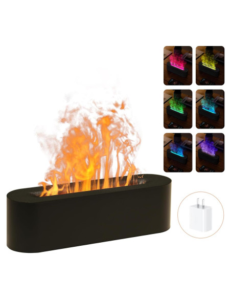 Difusor de Aceite Esencial Rican Negro 150ml con Luz LED