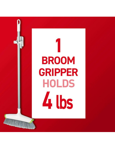 Soporte para Escobas Command Blanco - 2 Ganchos, 4 Tiras Adhesivas