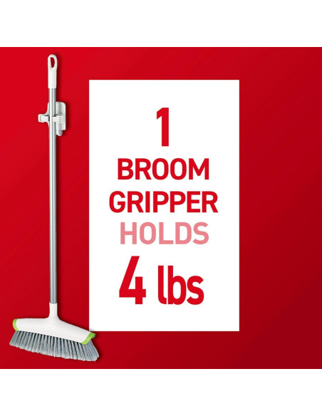 Soporte para Escobas Command Blanco - 2 Ganchos, 4 Tiras Adhesivas