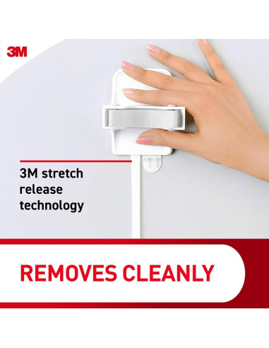 Soporte para Escobas Command Blanco - 2 Ganchos, 4 Tiras Adhesivas