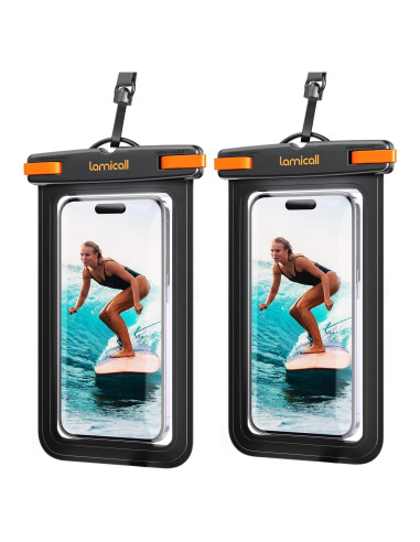 Funda Impermeable Lamicall para Teléfono 7" IPX8 Negro