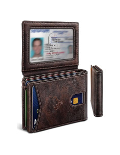 Billetera de Cuero Delgado Bulliant para Hombres con Bloqueo RFID