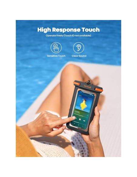 Funda Impermeable Lamicall para Teléfono 7" IPX8 Negro