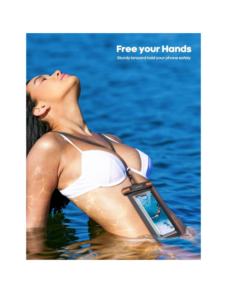 Funda Impermeable Lamicall para Teléfono 7" IPX8 Negro