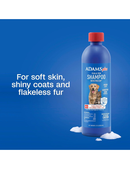 Champú Adams Plus para Pulgas y Garrapatas 340g - Piel Sensible