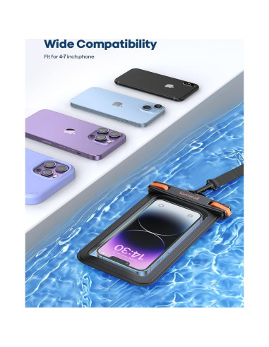 Funda Impermeable Lamicall para Teléfono 7" IPX8 Negro