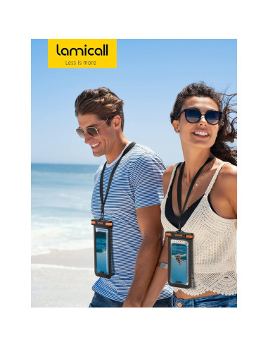 Funda Impermeable Lamicall para Teléfono 7" IPX8 Negro