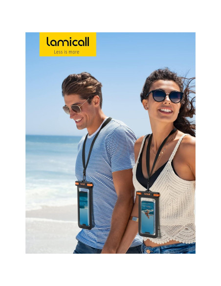 Funda Impermeable Lamicall para Teléfono 7" IPX8 Negro