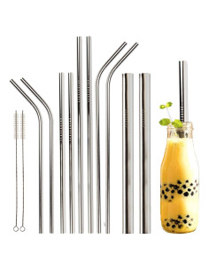 Pajitas Reutilizables de Acero Inoxidable Youngever - 12 Piezas