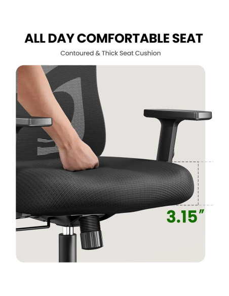Silla de Oficina Ergonómica Marsail con Soporte Lumbar y Reposacabezas Ajustable Silla de Oficina Ergonómica Marsail con Soporte Lumbar y Reposacabezas Ajustable
