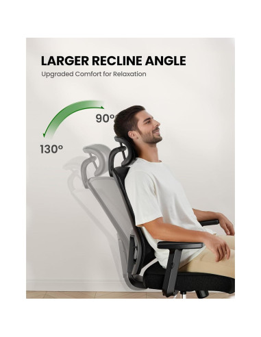 Silla de Oficina Ergonómica Marsail con Soporte Lumbar y Reposacabezas Ajustable
