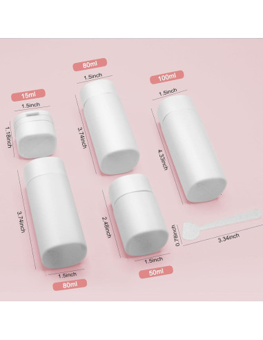 Botellas de Viaje Reutilizables TSA 5pcs - OPO1, A Prueba de Fugas