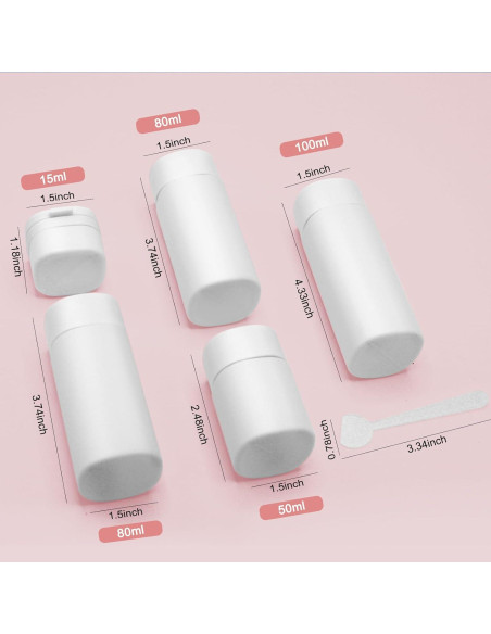 Botellas de Viaje Reutilizables TSA 5pcs - OPO1, A Prueba de Fugas