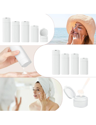 Botellas de Viaje Reutilizables TSA 5pcs - OPO1, A Prueba de Fugas