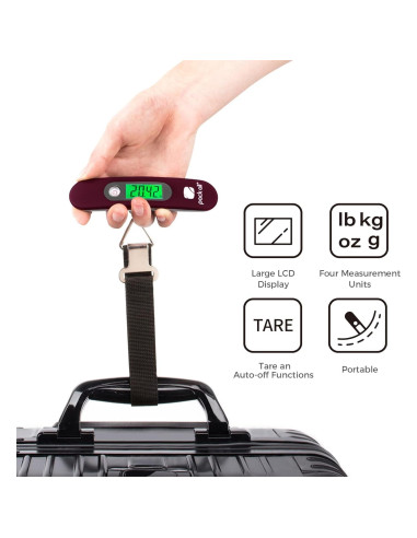 Balanza de Equipaje Digital Pack All 50 kg Pantalla LCD Roja